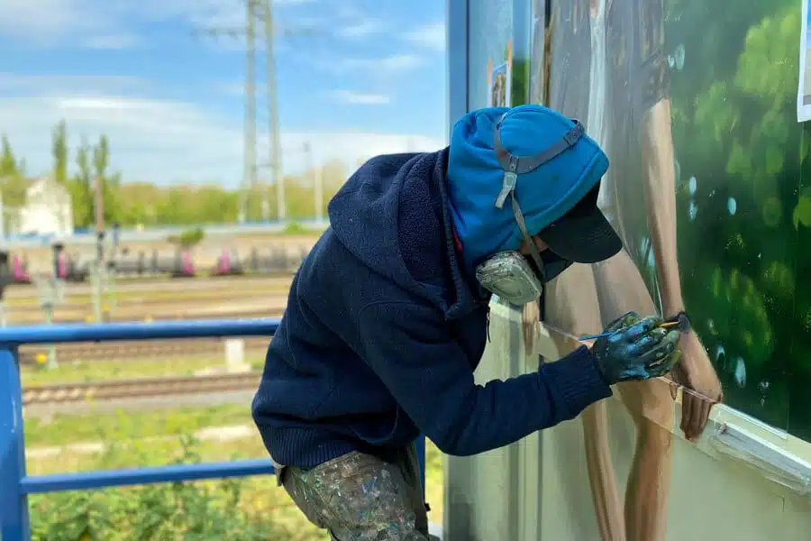 Stationsgestaltung 2022 Sprayer am Umspannwerk Thyssenbrücke (Ruhrbahn)