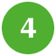 ikonografischer Kreis in Grün mit einer weißen Vier in der Mitte - Element für Schritt für Schritt Darstellungen