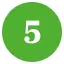 ikonografischer Kreis in Grün mit einer weißen Fünf in der Mitte - Element für Schritt für Schritt Darstellungen